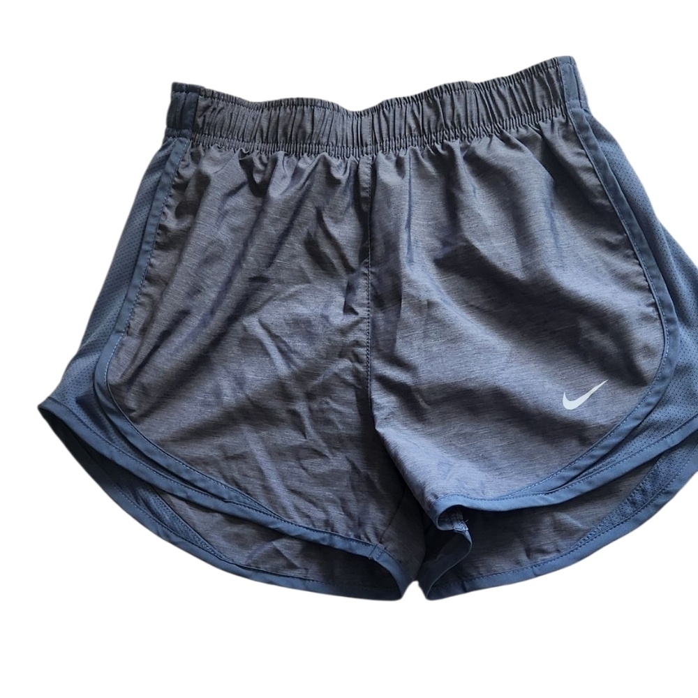 Nike Dri-Fit Lined Athletic Shorts Women's Small Blue Gray Running Training Gym